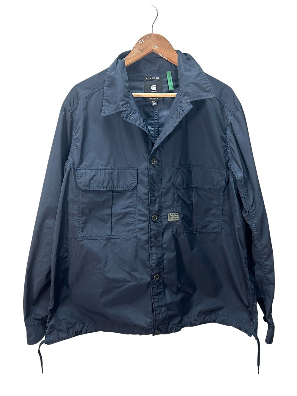 G-Star Raw Men’s Two Flap Navy Lightweight Shirt Jacket Size XXL